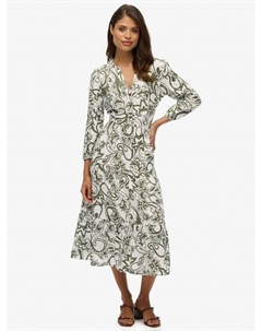 Платье миди с ярусами в цветочном принте пейсли, Khaki Superdry
