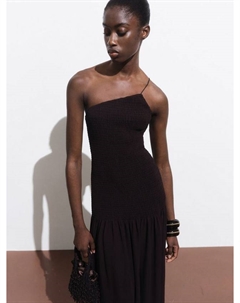 Асимметричное платье Leia с заниженной талией, Dark Brown Mango