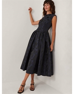 Платье миди Jayda без рукавов с цветочным жаккардом Monsoon