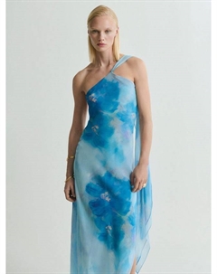 Асимметричное платье Cielo с цветочным принтом, Medium Blue Mango