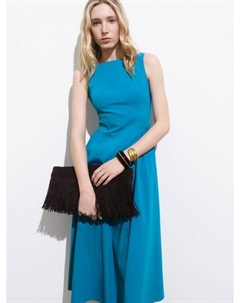 Платье миди Nicole без рукавов из хлопковой смеси, Medium Blue Mango