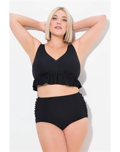 Женский бикини с мягкими чашечками, структурированными оборками и регулируемыми бретельками Ulla popken