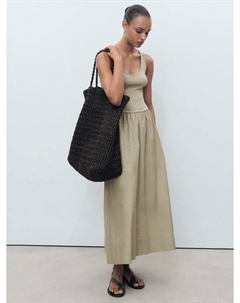 Valvi платье макси без рукавов, Beige - Khaki Mango