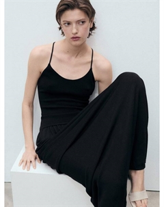 Мартиново бесшовное платье макси с перекрестными лямками на спине, Black Mango