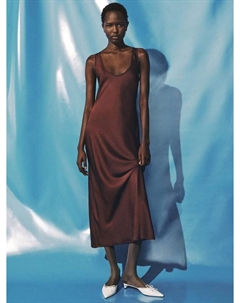 Платье макси Luisa Satin A-Line Mango