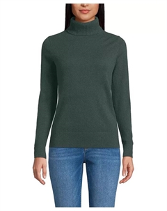 Женский кашемировый водолазка, зеленый Lands' end
