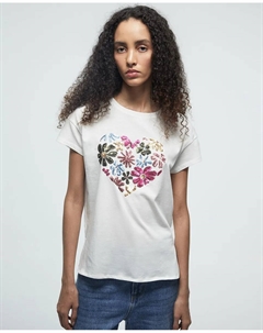 Футболка с блестками, белый Сфера