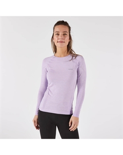 Женская бесшовная беговая футболка с длинными рукавами - Run 500, фиолетовая Kiprun