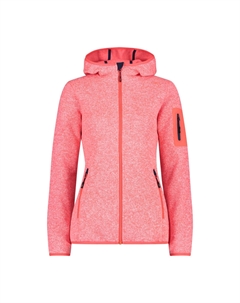 Женская куртка с капюшоном из трикотажного меланжевого цвета 3H19826 Cmp