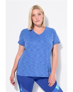 Женская функциональная рубашка со светоотражающей окантовкой, V-образным вырезом, коротким рукавом. Ulla popken