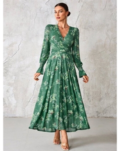 Цветочное сетчатое макси-платье, Green Floral Jolie moi