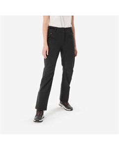 Женские теплые, водоотталкивающие, вентилируемые походные брюки для зимних походов - SH500 черные Quechua