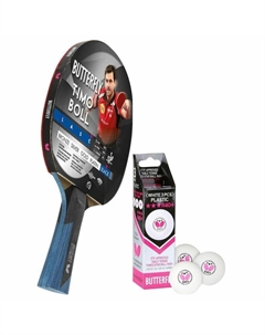 1x ракетка для настольного тенниса Timo Boll Black 85031 + 3x 40+ 3*** мяча TT Butterfly