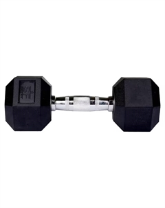 Гантели с резиновым покрытием Hex, 2 х 9 кг, черный/серебро Suprfit