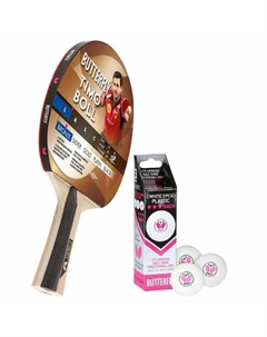 1x ракетка для настольного тенниса Timo Boll Bronze 85011 + 3x 40+ 3*** мяча TT Butterfly