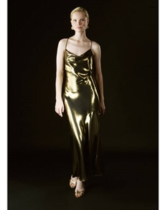 Платье из ткани с эффектом жидкого золота, Золотой Ostin