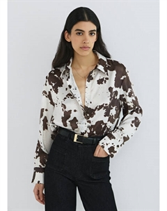 Блузка с анималистичным принтом, Оранжевый Ostin