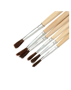 Набор кистей для рисования, белка, 6 штук: № 1, 2, 3, 4, 5, 6,, круглые, деревянная ручка, международный размер Calligrata