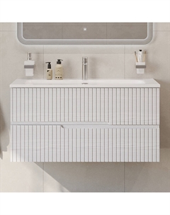 Тумба под раковину без столешницы Duet 100 подвесная, ясень белый софт Cezares