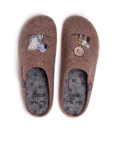 Открытые тканевые тапочки, коричневый Toni pons