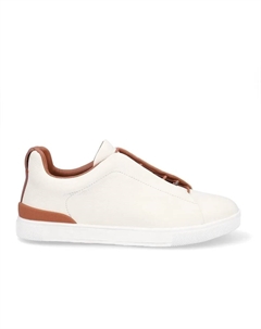 Мужские кожаные кроссовки с эластичными шнурками, однотонные, белый Kangaroos