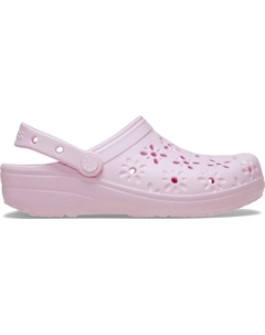 Унисекс сабо Classic Floral Cut Out Clog U, светло-розовый Crocs