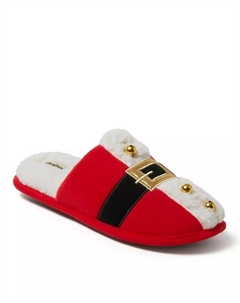 Мужские унисекс новогодние рождественские тапочки-шлепанцы, красный Dearfoams