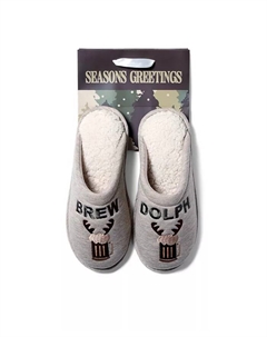 Мужские уютные Cozyfoams праздничные оригинальные шлепанцы, коричневый Dearfoams