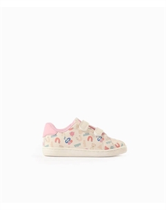 Детские спортивные туфли для девочки с узором и застежкой-липучкой, розовый Zippy