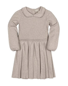Органическое платье-свитер с воротником Питер Пэн и отделкой в виде ракушек для маленьких и больших девочек, коричневый Hope & henry