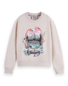 Толстовка Relaxed Fit Front Artwork, бежевый Scotch&soda