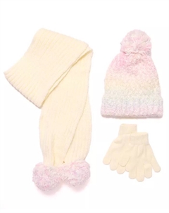 Большой набор для девочек из 3 предметов: шапка, шарф и варежки Color Block Cozy Cloud Weather, мультиколор Inmocean