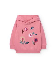 Детская плюшевая толстовка с капюшоном и рисунком спереди, розовый Boboli