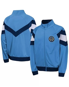 Куртка с полной застежкой-молнией Philadelphia Union Field General Track для старших мальчиков и девочек, синяя Outerstuff