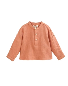 Рубашка для младенца из муслина с воротником-стойкой, коричневый Dadati