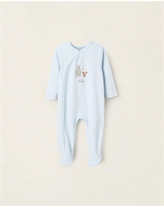 Детская велюровая пижама для мальчика с принтом, светло-голубой Zippy