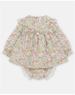 Набор для малыша платье и покрывало для подгузника с цветочным принтом песочного цвета, светло-коричневый Martin aranda