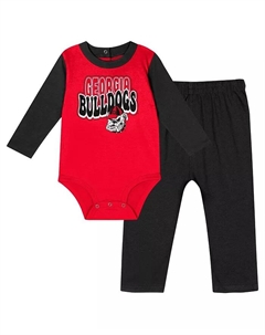 Детский комплект для мальчиков и девочек из 2 предметов: боди с длинными рукавами и штанишки Georgia Bulldogs Double Up Outerstuff