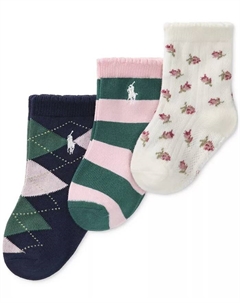 Набор из 3 пар стильных носков для девочек Polo ralph lauren