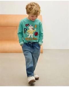 Джоггеры из денима с флисом, светло-голубой Kids el corte inglés