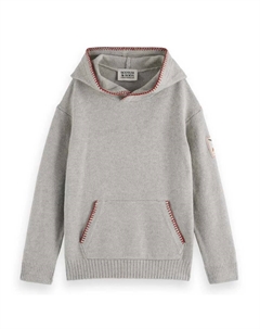 Свитер Relaxed Fit Embroidered hoodie, серый Scotch&soda