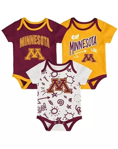 Комплект из 3-х игровых боди Minnesota Golden Gophers для мальчиков и девочек Outerstuff