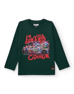 Зеленая футболка с длинными рукавами и принтом с граффити на фургоне Tuc tuc