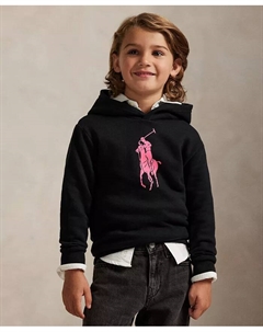 Детская толстовка с капюшоном Pink Pony для малышей и мальчиков, черный Polo ralph lauren
