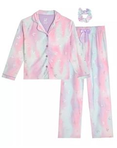 Маленькие и большие девочки пижамный комплект из 3 предметов: куртка, штаны и сканчи, мультиколор Max & olivia