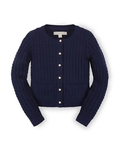 Классический свитер-кардиган с длинными рукавами из органического хлопка для девочек, для малышей, синий Hope & henry