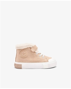 Высокие детские кроссовки для девочки с внутренней меховой подкладкой, бежевый Conguitos