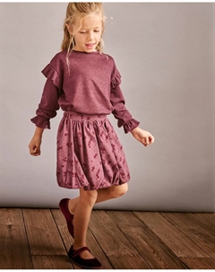 Девчачий комбинезон из флокированного крепа с фантазийным узором, сливовый Coconut el corte inglés