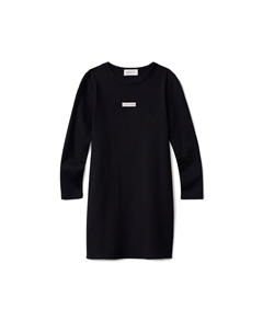 Приталенное трикотажное платье для девочки, черный Calvin klein