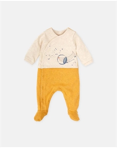 Комбинезон с ножкой в виде маленькой собачки с горчичным цветом Tutto piccolo